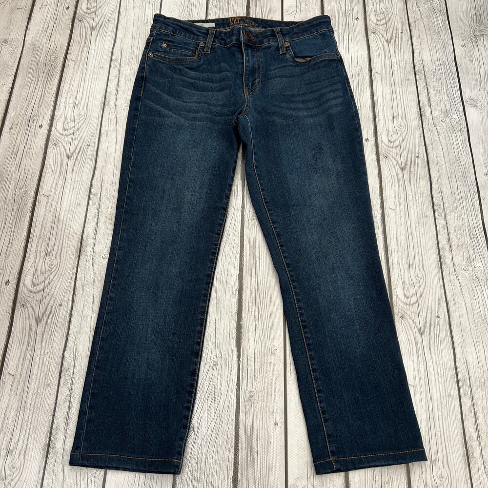 Kut from the Kloth Katy Boyfriend Jeans Womens 4 Blue Dark Wash Mid Rise Stretch
